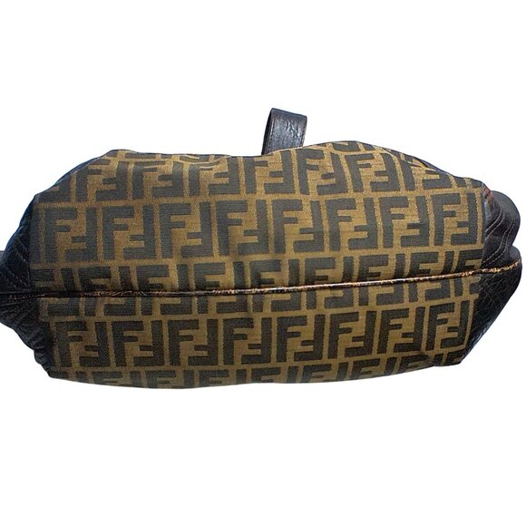 Fendi Zucca Nappa Nuvolata Vitello Tortuga Spy Bag Tobacco Brown Leather & Canva - Picture 4 of 16